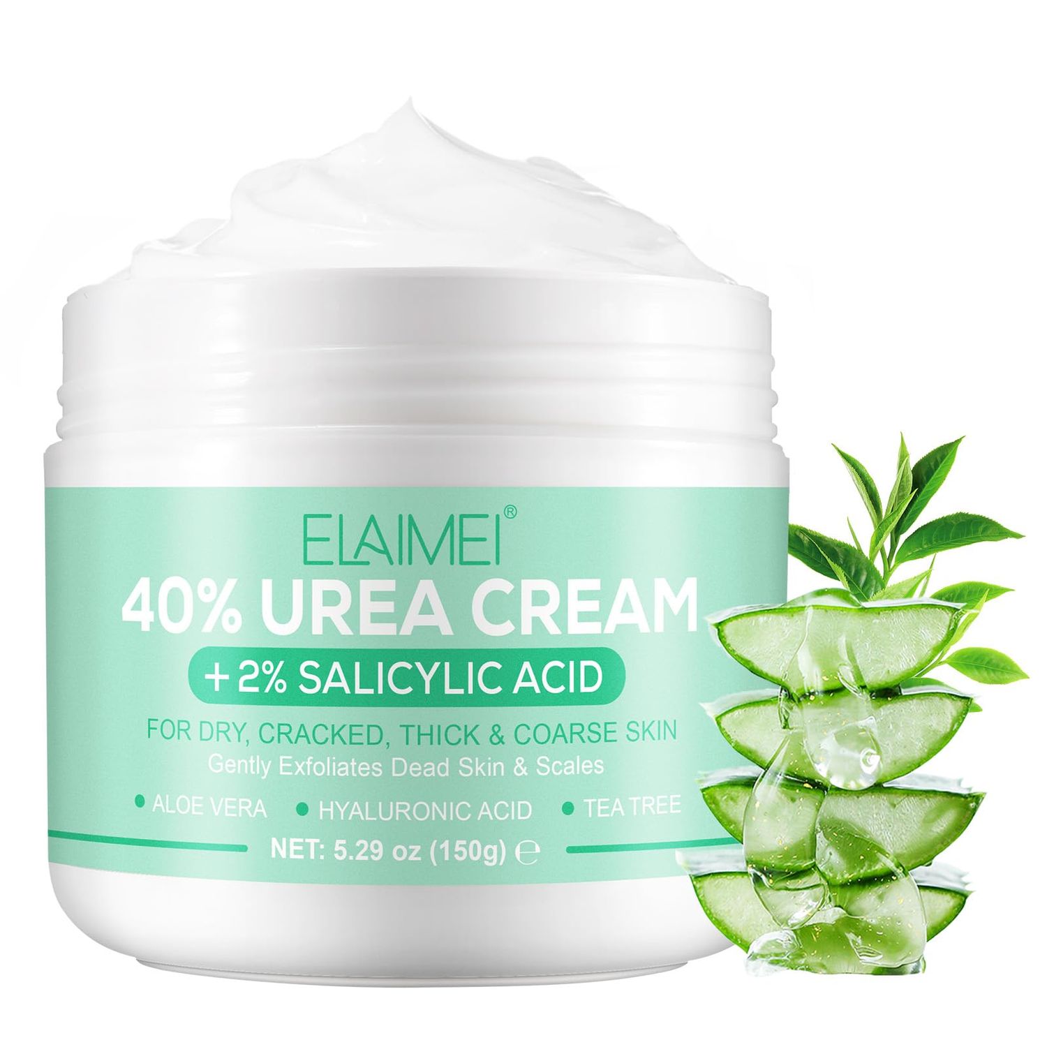Jiugonggang 40% Urea Cream with 2% Salicylic Acid for Dry Cracked, Feet/Heel Cream Moisturizer for Dry Cracked Heel, Knees, Elbows, Hands, Callus Remover, Callus Remover,Feet Repair Cream, 5.3 Oz