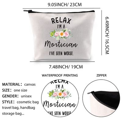 XYANFA Last Mortician Makeup Bag for Women Funeral Director Gift Last Responder Gift Mortician Friend Gift (RELAX Mortician)