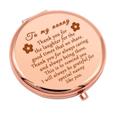 Nanny Grandma Gifts Nanny Thank You Gift Compact Makeup Mirror for Babysitter Birthday Gift for Babysitter Nanny Appreciation Gift Folding Makeup Mirror Retirement Thanksgiving Gifts
