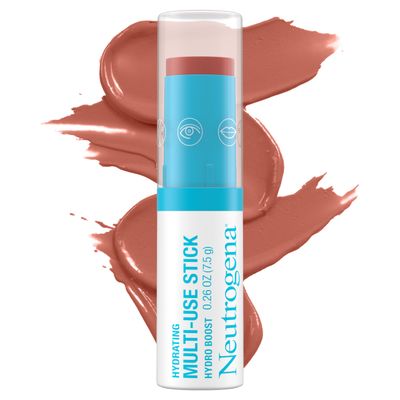 Neutrogena Hydro Boost Hydrating Multi-Use Makeup Stick with Hyaluronic Acid, Gentle Multi-Use Colored Makeup Balm to Brighten Lips, Cheeks &amp; Eyes, Non-Comedogenic, Temptation, 0.26 oz