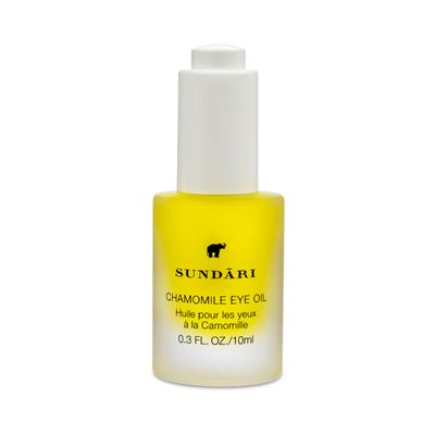 SUNDARI Chamomile Eye Oil - 0.3 Fl Oz, Natural Dark Circle Treatment, Anti-Aging, Wrinkle Reduction, Brightens, Nourishes, Smooths Under-Eye, Dropper