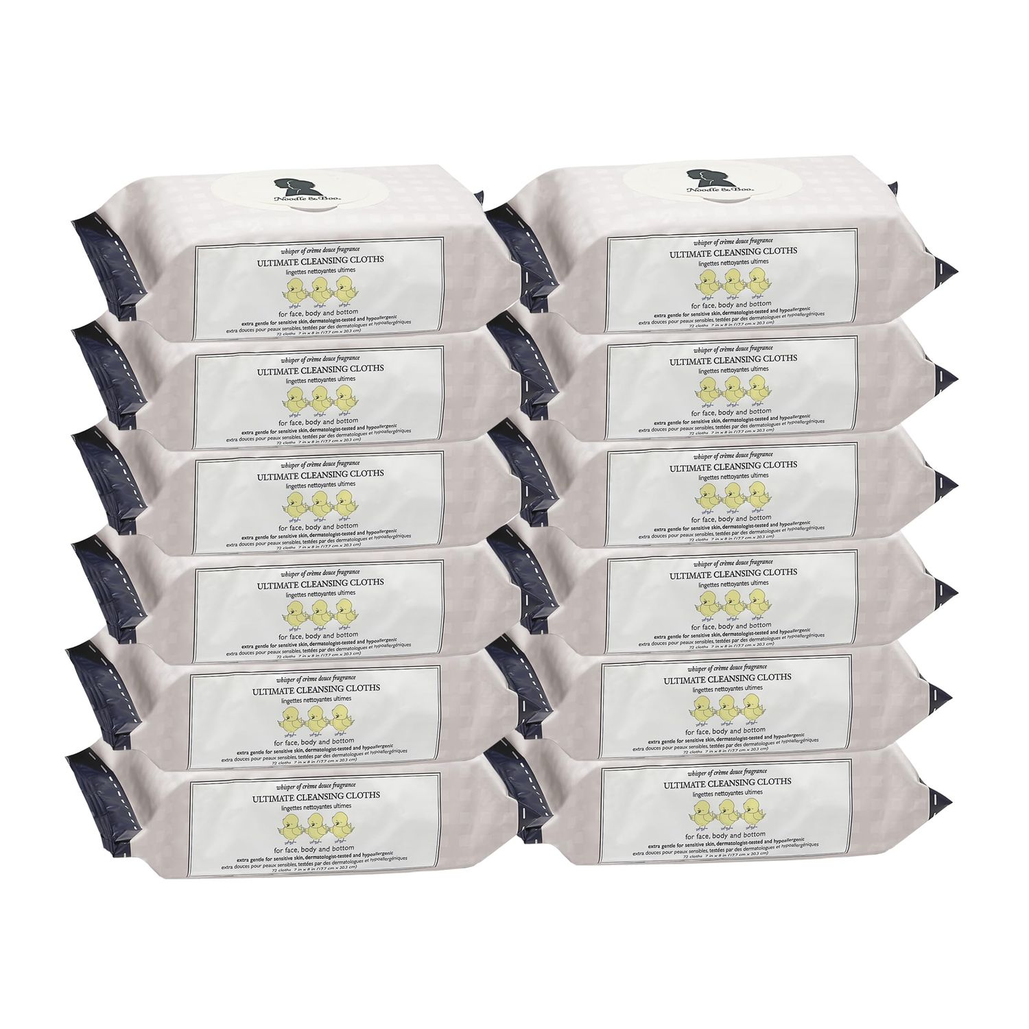 Noodle &amp; Boo Ultimate Baby Body And Face Cleansing Cloths, 12 pk, 864 ct. Crme Douce