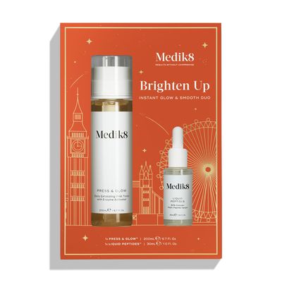 Medik8 Brighten Up Duo - Press and Glow, Liquid Peptides - Gentle, Cleansing Exfoliant Toner - Smoothing, Firming Multi Peptide Serum - 2 pc