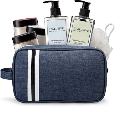 SpaLusive Luxury Spa Gift Set for Men - Natural Mens Gift Basket - Great Gift For Guys for Holidays, Birthdays, High School, College Grad, Fathers Day Bath And Body Set - Fresh Sandalwood Scent