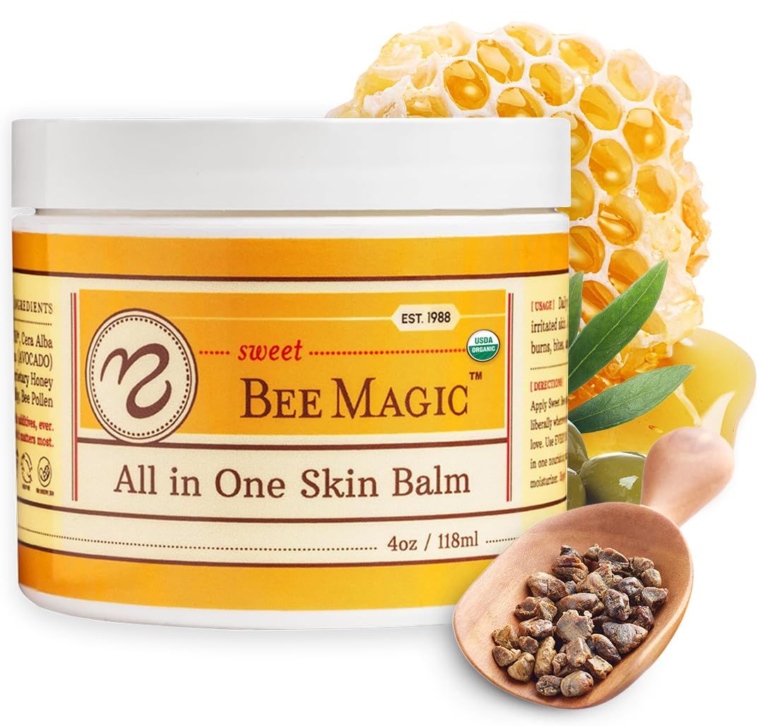 Sweet Bee Naturals - All-in-One Skin Balm &amp; Ointment for Face &amp; Body, Multipurpose Moisturizer for Dry Skin, Burns, &amp; Irritation, Bee Magic Skin Care Essentials -1 Jar (4oz)