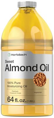 Horbach Sweet Almond Oil 64 fl oz | for Hair and Skin | Pure and Moisturizing Formula | Bulk Size Carrier Oil | Vegan, Non-GMO, Cruelty Free