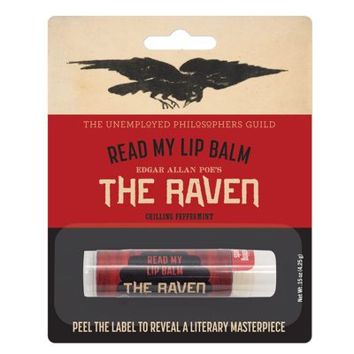 Read My Lips Lip Balm - Excerpt of Poe&#39;s Raven Under the Label - Peppermint Flavored, Cruelty-Free and Made in the USA from Natural and Imported Ingredients