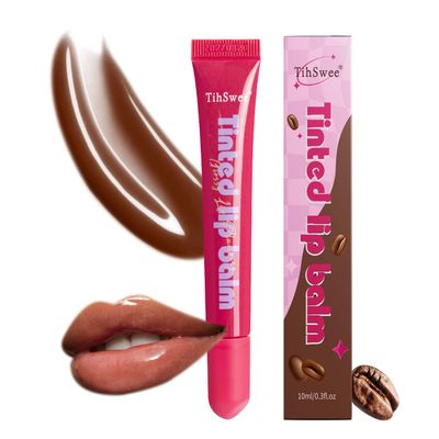 MYMERRY Tinted Lip Balm, Lip Tint with Sheer Color and Glowy Finish, Moisturizing for All Day with Natural Formula Leaves Lips Feeling Hydrated and Visibly Plump | Coffee Brown, 0.3fl.Oz