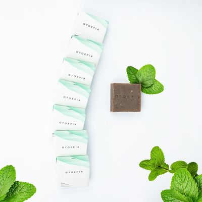 Shaving Bar and Body Soap in Mint Scent for Men - 8 Bars, All Purpose Natural Olive Oil - Moisturizing, Nourishing &amp; Gentle on Sensitive Skin - Otoepia Mens Collection