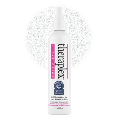 Theraplex Clear Lotion Spray (8 oz) - Natural Jojoba Oil, No Parabens or Preservatives, Noncomedogenic and Hypoallergenic, Dermatologist recommended - National Eczema Association Seal of Acceptance