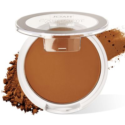 JOAH Perfect Complexion Cashmere Powder Foundation, Medium Face Coverage, Matte Finish, Korean Makeup, Compact Design For Oily &amp; All Skin Types, 16 Hour Wear, Deep with Neutral Undertones