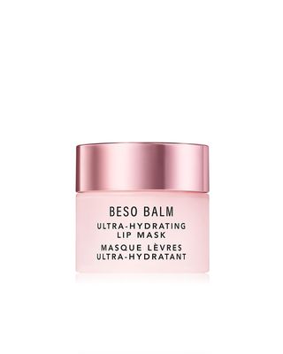 JLO BEAUTY Beso Balm Lip Mask | Ultra-Hydrating Glossy Finish, Visibly Plumps &amp; Softens, Day &amp; Overnight Lip Care Treatment, Vanilla Scented | 1 Pack