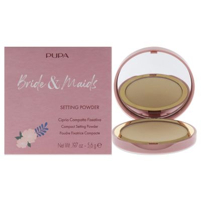 PUPA Milano Bride and Maids Setting Powder 001 Bride Veil - Ultra-Fine, Lightweight Matte Powder for All-Day Radiance - Use on Bare Skin or Over Foundation and Concealer - With SPF 15-0.2 oz