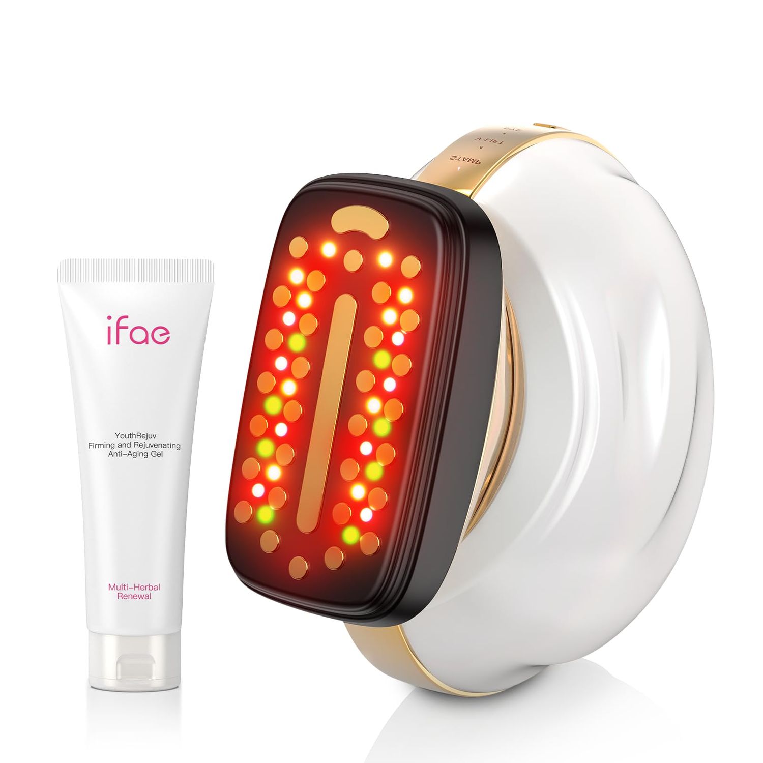 Microcurrent Facial Device Face Massager: iFae 3 in 1 Light Therapy for Face, Portable Face Lift Device for 90-Second Skin Rejuvenation, Microcurrent Facial Massager Skin Care Salon at Home (White)