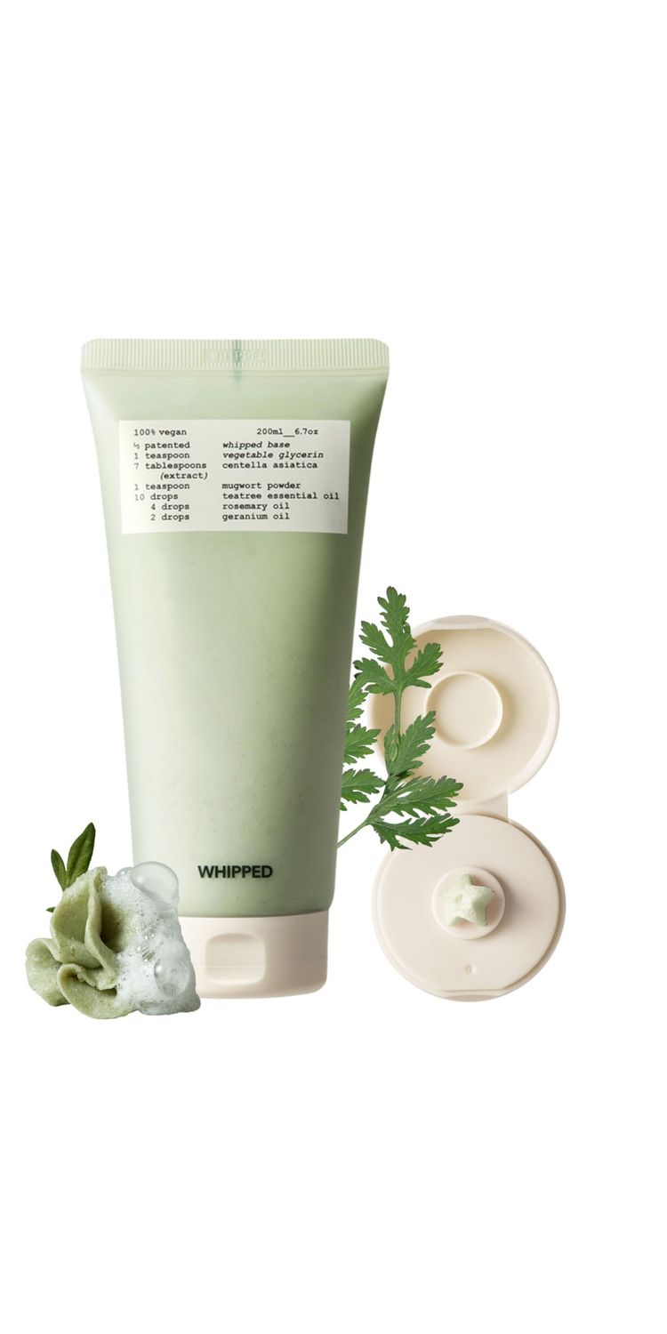 WHIPPED CREAM VEGAN CLEANSER MUGTREE - Mugwort &amp; Tea Tree | For Oily Skin, Moisturizing Face Cleanser, Sebum &amp; Pore Care, Niacinamide, Hyaluronic Acid | Korean Skincare, 200ml (6.76 fl. oz)