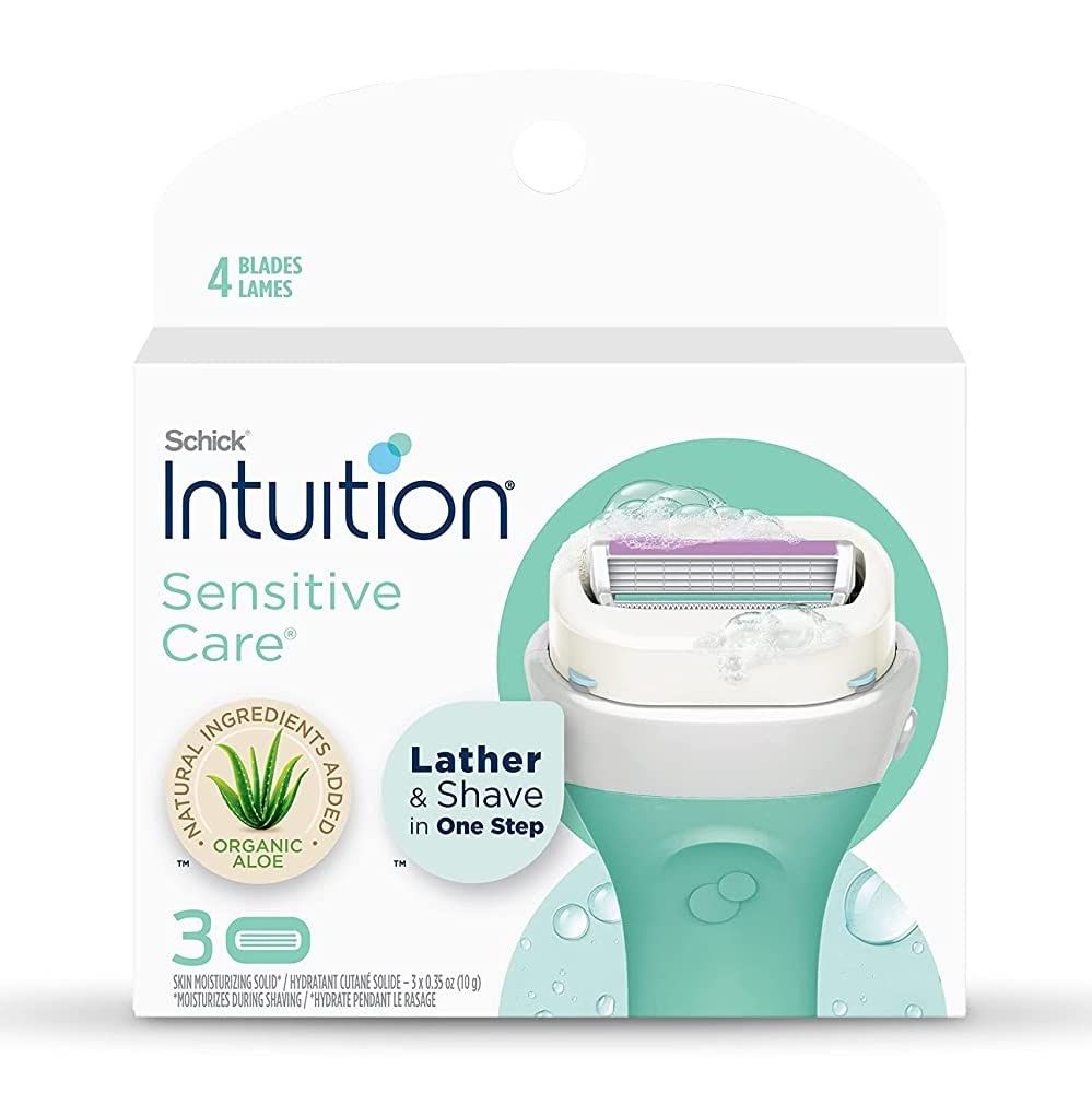 Schick Intuition Sensitive(Aloe) Advanced Moisture Razor Refill Cartridges, 3 count