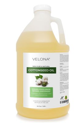 velona Cotton Seed Oil 64 Fl Oz | 100% Pure and Natural Carrier Oil | Refined, Cold pressed | Cooking, Skin, Face, Body, Hair Care | Use Today - Enjoy Results