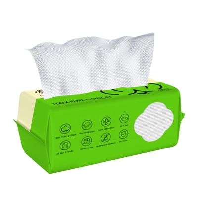 NEOCOTTON Extra Thick Disposable Face Towel, 100% Pure Cotton Face Towelettes Disposable, Ultra Soft Face Cloths for Sensitive Skin, Makeup Remover Dry Wipes, Facial Towels for Skincare, 70 Ct, 1 Pack