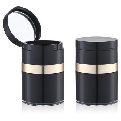 Lusiyi Airless Pump Jars with Mirrors 1 oz, Lotion Dispenser, Moisturizer Container, Push Container for Cream, Skin Care(30ml, Black &amp; Gold)