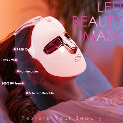 JAY SAREES Red-Light-Therapy-for-Face, 7-1 Colors Led Face Mask Light Therapy, Facial Skin Care Mask (White)