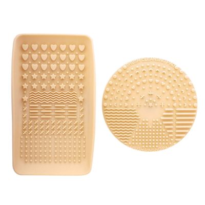 Nanshy Silicone Makeup Brush Cleaner Pad &amp; Makeup Brush Cleaning Palette Glove, Set of 2 Tools for Quick Clean or Deep Cleansing