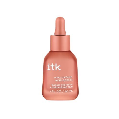 ITK Hyaluronic Acid Serum with Niacinamide &amp; Squalane - Hydration &amp; Plumping Anti-Aging Serum For Face - Deep Moisture Hydrating Face Serum For Sensitive + Dry Skin - Vegan + Cruelty Free, 1 Fl Oz