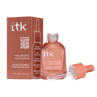 ITK Hyaluronic Acid Serum with Niacinamide &amp; Squalane - Hydration &amp; Plumping Anti-Aging Serum For Face - Deep Moisture Hydrating Face Serum For Sensitive + Dry Skin - Vegan + Cruelty Free, 1 Fl Oz