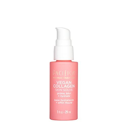 Pacifica Makeup Primer - Vegan Collagen Skin Solve 3-in-1 Primer with Hyaluronic Acid, Amino Acids &amp; Caffeine for Hydrated, Smooth Skin, Vegan &amp; Cruelty-Free, 1 oz