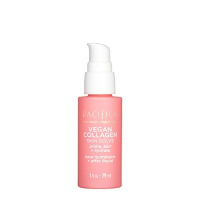 Pacifica Makeup Primer - Vegan Collagen Skin Solve 3-in-1 Primer with Hyaluronic Acid, Amino Acids &amp; Caffeine for Hydrated, Smooth Skin, Vegan &amp; Cruelty-Free, 1 oz