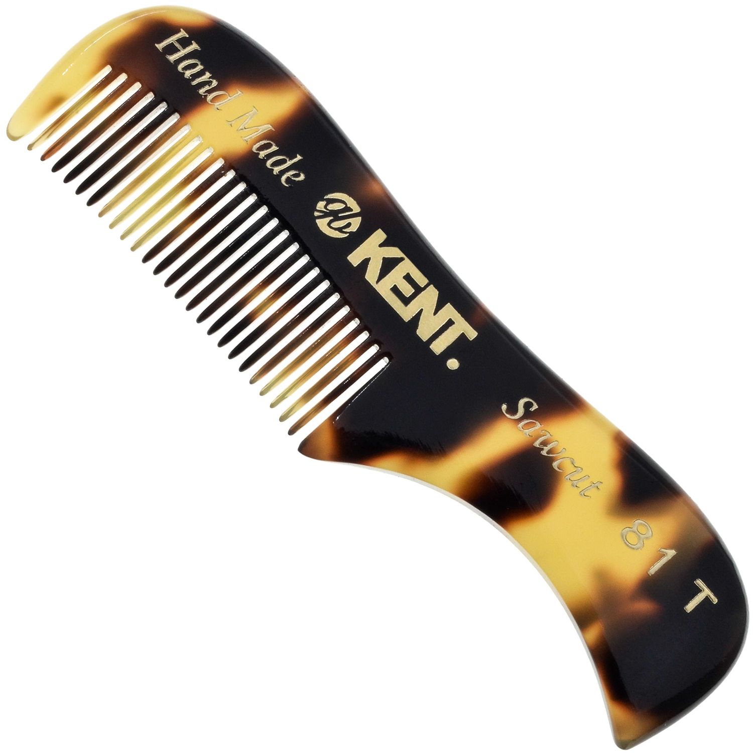 Kent 81T Pocket Comb &amp; Beard Comb - Travel Kit with Fine Tooth Comb for Mustache and Beard Grooming, Styling