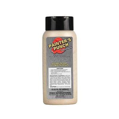 Zenex Painters Punch Hand Cleaner - Industrial Strength Solvent-Free Paint Removing Soap with Walnut Scrubbers | Moisturizes Skin | Removes Paint, Lacquers, Enamels, Primers &amp; More | 400 ml (1 Count)