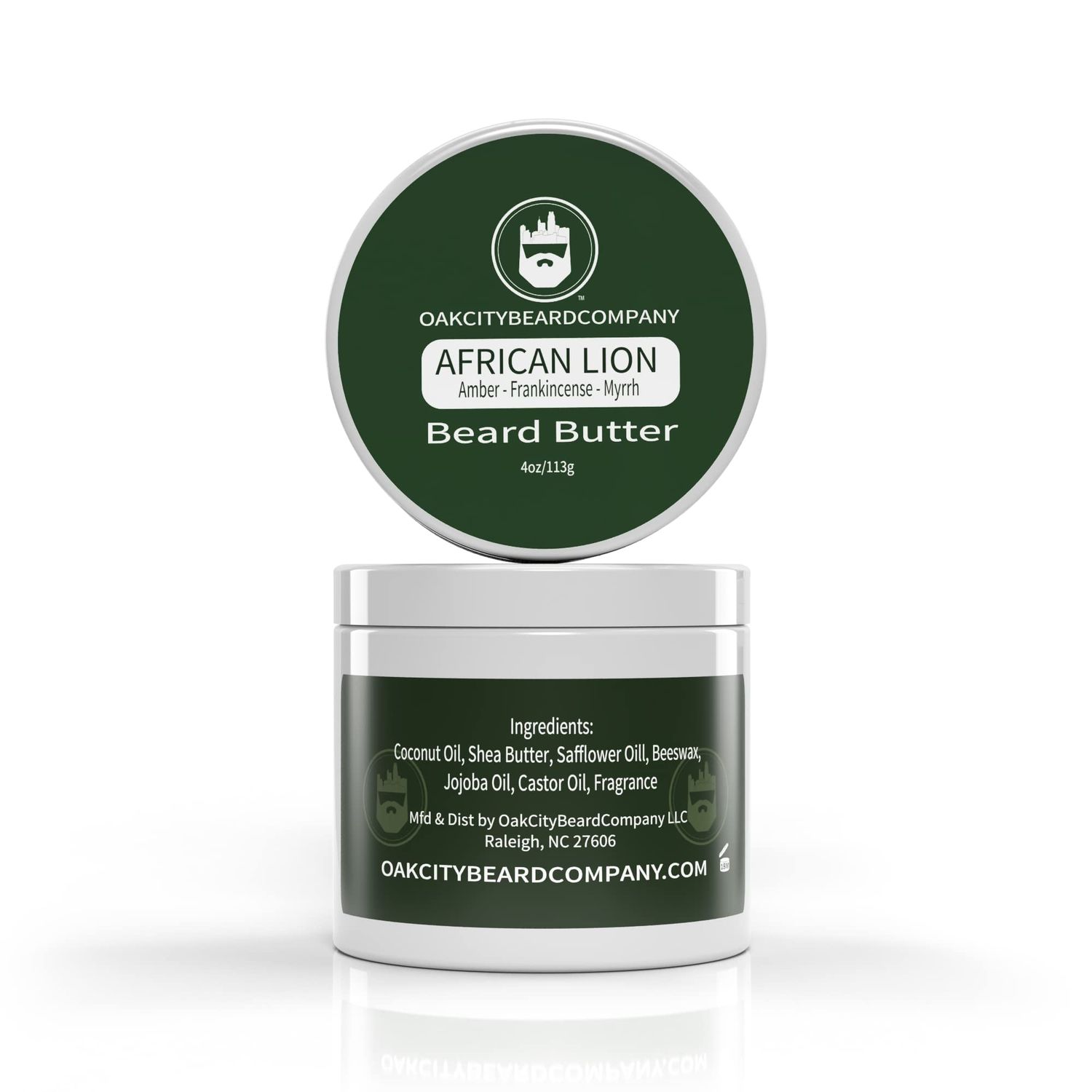 Oak City Beard Company - African Lion - 4 Ounce - Beard Butter - Beard Conditioner - Amber - Frankincense - Myrrh - Patchouli
