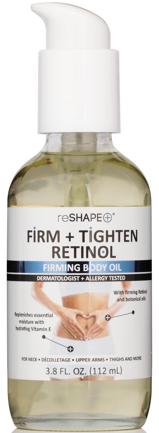 Reshape+ Retinol Firming Body Oil Skin Care Moisturizer W/Vitamin E - Nourishing, Lifting, &amp; Hydrating Body Oil To Improve Look Of Wrinkles, Crepey Skin, Dry Skin, &amp; Stretch Marks, 3.8 Fl Oz