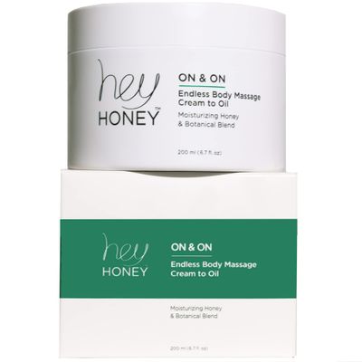 Hey Honey On and On Unique Cream to Oil Formula | Complete Body Moisturizer | Vitamin E, Vitamin C | Non-Greasy 48 Hours Active Hydration | Moisturizing Honey Extracts &amp; Botanicals | 6.7 oz.