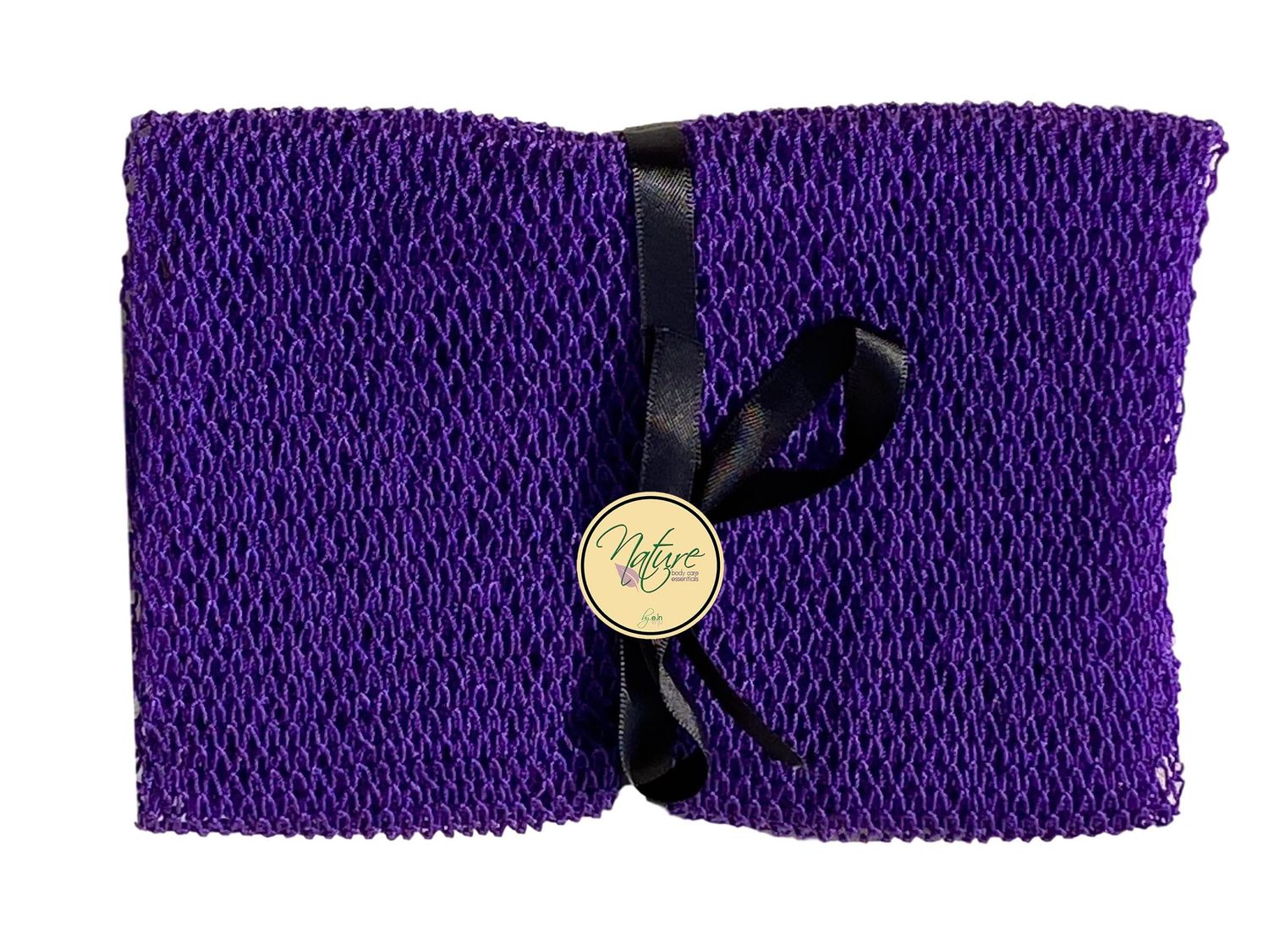 Nature by EJN - Net Bath Sponge, Customized N1 Weave, Long, Skin Exfoliation, African, Porous, Stretches Horizontally to Approximately 49&quot; (Purple)