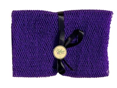 Nature by EJN - Net Bath Sponge, Customized N1 Weave, Long, Skin Exfoliation, African, Porous, Stretches Horizontally to Approximately 49&quot; (Purple)
