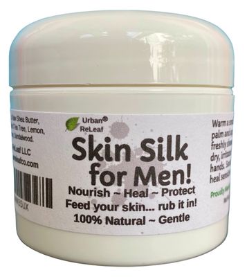 Urban ReLeaf Skin Silk for Men! Heal Dry, Irritated Skin &amp; Overworked Hands. Soothe Shaved Faces, Necks, Heads! 100% Natural, Vegan. Man Dad Fathers Gift