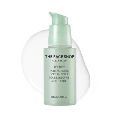 The Face Shop Tea Tree Pore Ampoule - Soothes &amp; Moisturizes Skin, Exfoliating, Hydrating Face Serum, Minimizes Pores - AHA, BHA, PHA, Hyaluronic Acid, Panthenol - Korean Skin Care Moisturizer