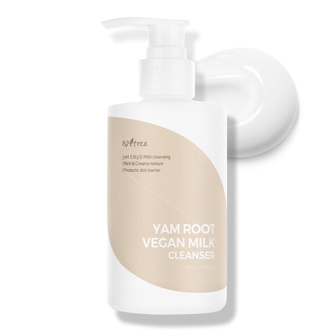 IsNtree Yam Root Vegan Milk Cleanser 220ml, 7.43 fl.oz | Rich &amp; Creamy Texture | Hydrating &amp; Mild | Korean Skincare