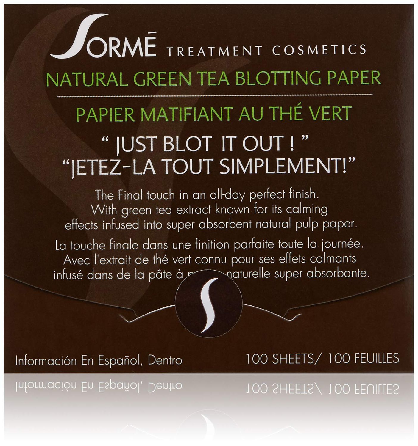 Sorme&#39; Treatment Cosmetics Blotting Paper, Green Tea, 0.5 oz.