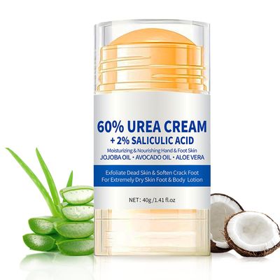 Urea Cream 60% plus 2% Salicylic Acid, Maximum Strength Foot Cream for Dry Cracked Heels and Feet, Callus Remover, Urea Cream for Feet, Hands, Knees, Hydrates &amp; Exfoliates, 40g/1.41 fl.0z, 1-Pack