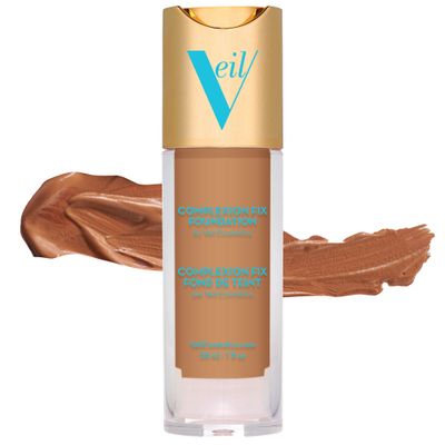 Veil Cosmetics Complexion Fix Liquid Foundation - Buildable Coverage - Water-Resistant, Hypoallergenic, Oil-Free, Cruelty-Free &amp; Vegan - Lightweight &amp; Brightening - All Skin Types (4G Tan Gold)