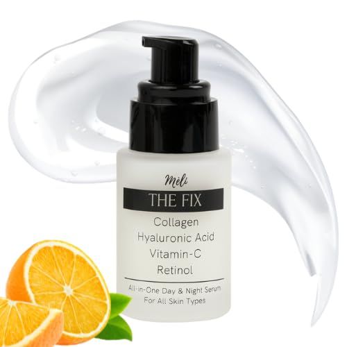MLI The Fix 4-in-1 Anti Aging Face Serum Moisturizer with Collagen, Hyaluronic Acid, Vitamin-C and Retinol, Day &amp; Night Formula