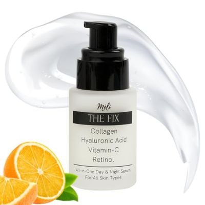 MLI The Fix 4-in-1 Anti Aging Face Serum Moisturizer with Collagen, Hyaluronic Acid, Vitamin-C and Retinol, Day &amp; Night Formula