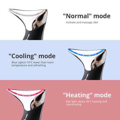 Ms.W Red Light Neck Face Massager, Facial Massager with Hot &amp; Cold Modes for Skin Care, Vibration for Skin Tightening and RejuvenationBlack