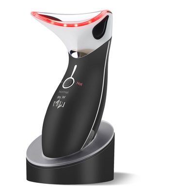 Ms.W Red Light Neck Face Massager, Facial Massager with Hot &amp; Cold Modes for Skin Care, Vibration for Skin Tightening and RejuvenationBlack