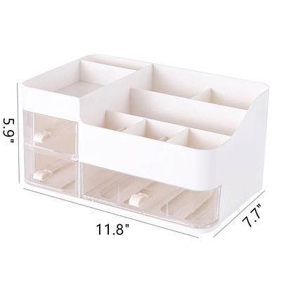 KLGO Makeup Organizer and Storage Cosmetic Display Case With 3 Clear Drawers Skincare Organizer for Bathroom Make Up Stand for Vanity Lipsticks,Jewelry,Nail Care,Eyeshadow,Skincare Organizers