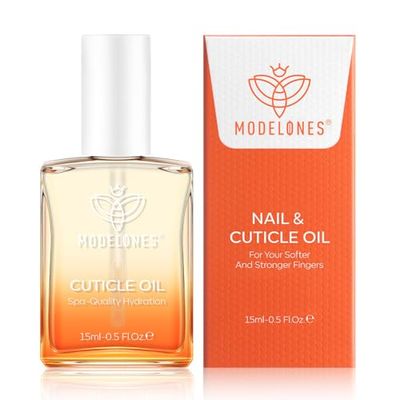modelones Cuticle Oil, Nail Strengthener with Jojoba Oil &amp; Vitamin E, Nail Growth Oil that Repairs Cuticles &amp; Promotes, Moisturizes Dry Skin, 15ml