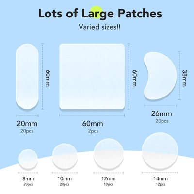 LitBear Large Pimple Patches (7 Sizes 112 Patches), Big Acne Patches, XL Hydrocolloid Bandages for Full Face, Forehead, Chin, Nose, Body, Back, Neck &amp; Chest, Oval, Moon, Square hydrocolloid Patch