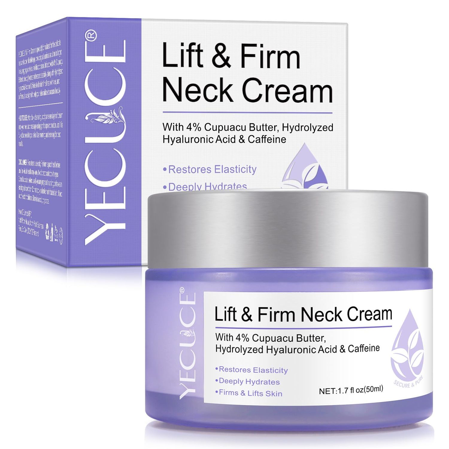 Neck Firming Cream,Firming Tightening Lifting Neck Cream,Nourishing &amp; Hydrating Skin Cream, Suitable for Neck Face Jaw Chin Throat Chest,Firm and Elastic Skin Cream For Women Men Adults 50ML